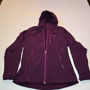 Marmot M3 Womens Estes Softshell burgandy Full Zip Hooded jacket Size M
